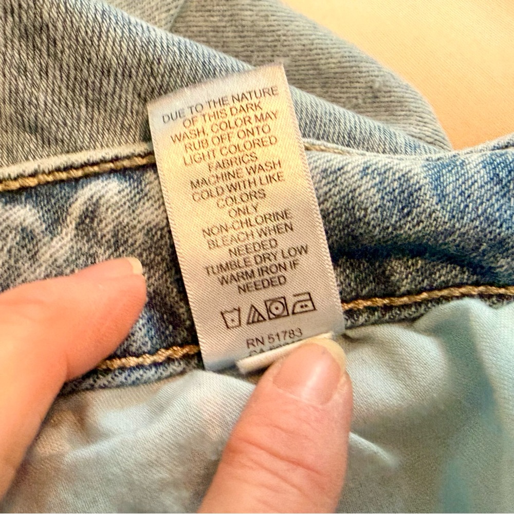 👖 Light Blue Distressed Boyfriend Jeans – Size 24W L - Picture 6 of 8